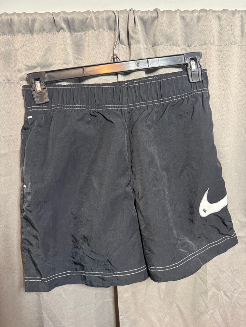 Nike Black Shorts with White Swoosh Logo